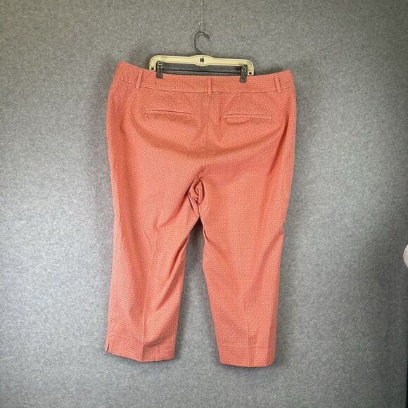 Lane Bryant Orange White Floral Print High Rise Capri Pants Womens Size 20 Casua - Picture 3 of 8